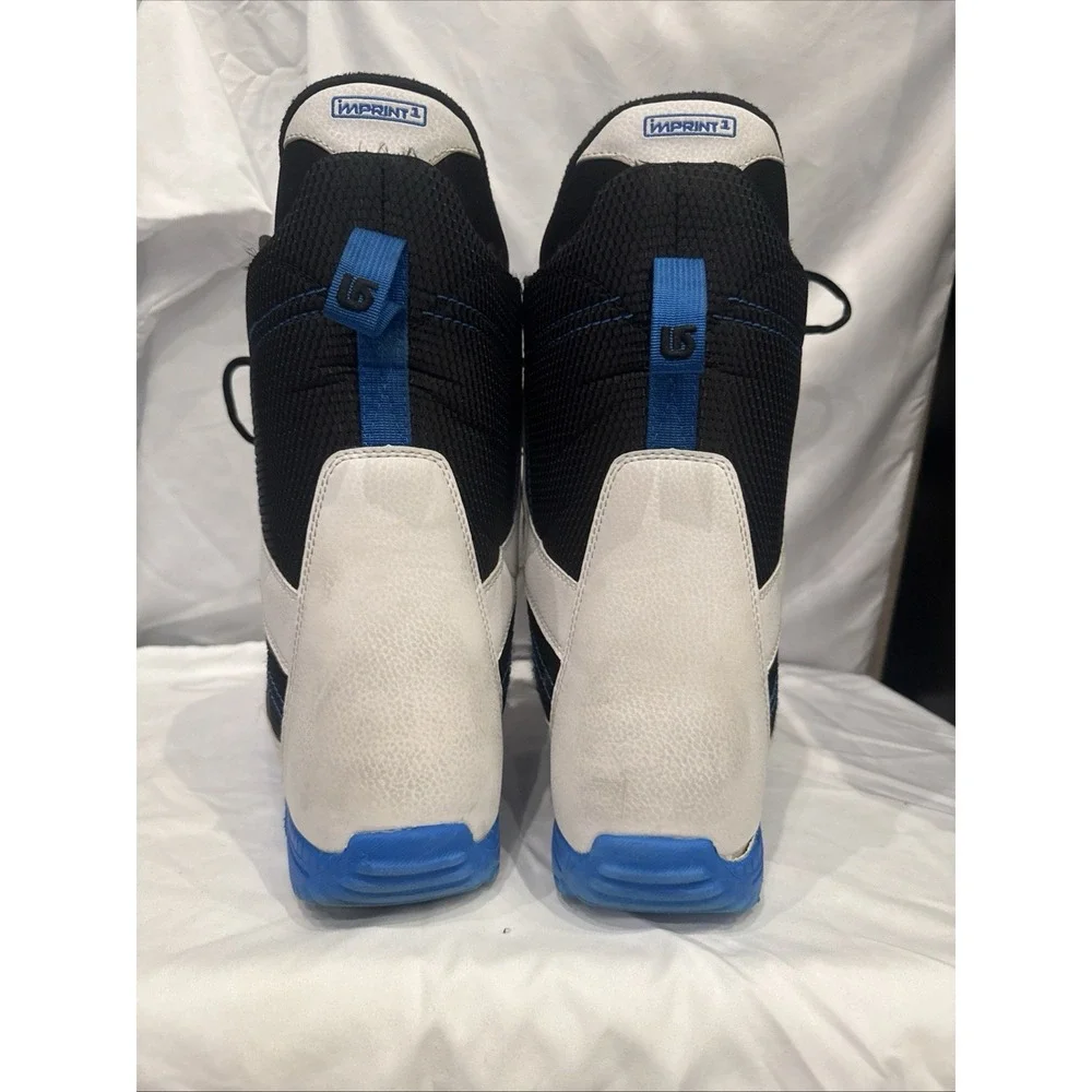 Burton Invader Snowboard Boots Men's Size 12 White Blue Lace Up Soft Flex